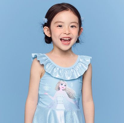 ブルーフリルワンピース水着　子供用