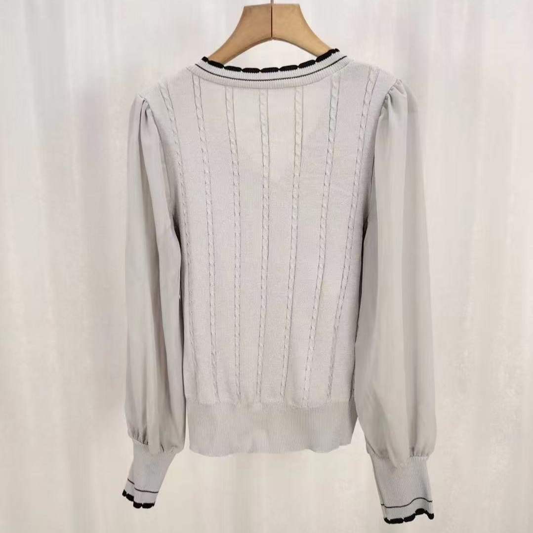 フリルスカラップシフォンカーディガン