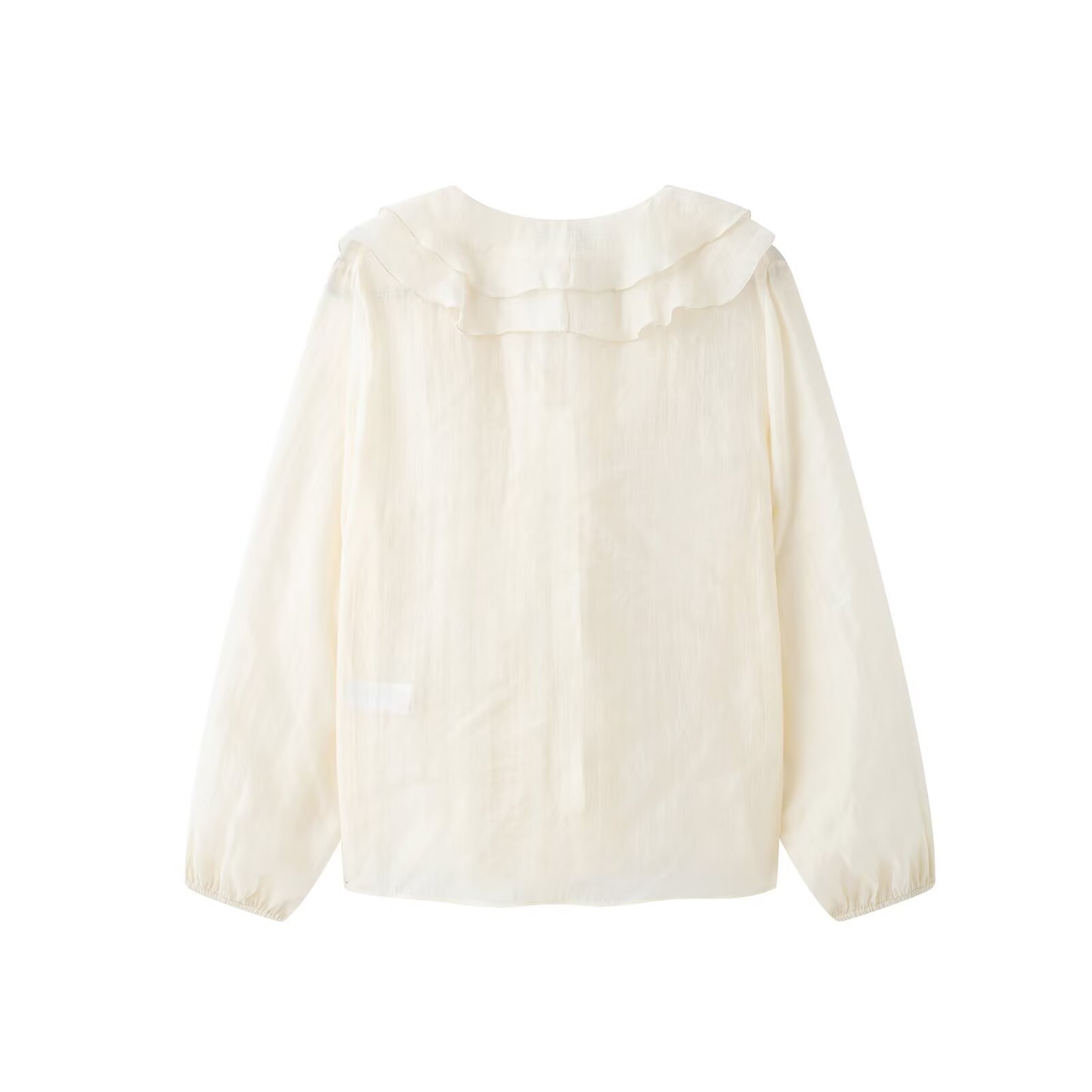 フリルシャツ胸元デザイン長袖