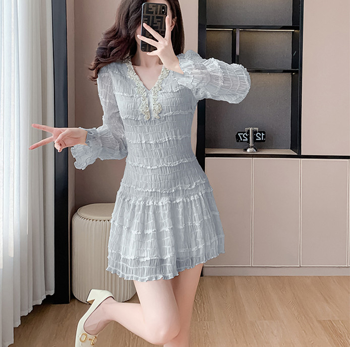 シフォンフリルワンピース