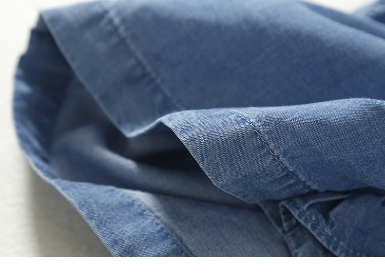 フリルワンピース切替デニム調ノースリーブ