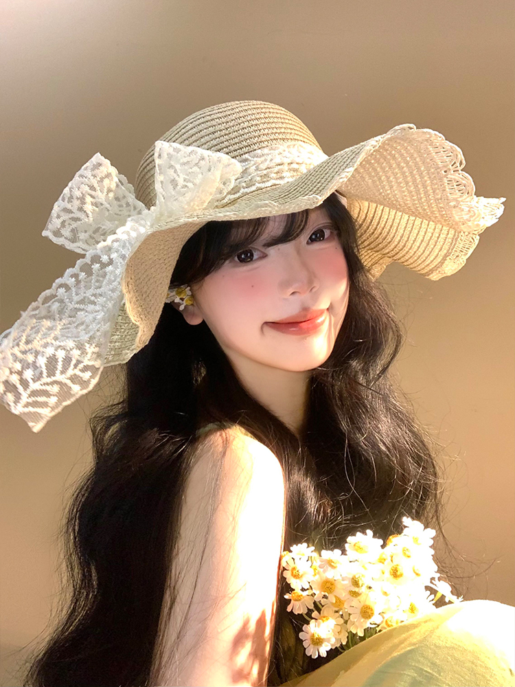 レースリボンフリルハット