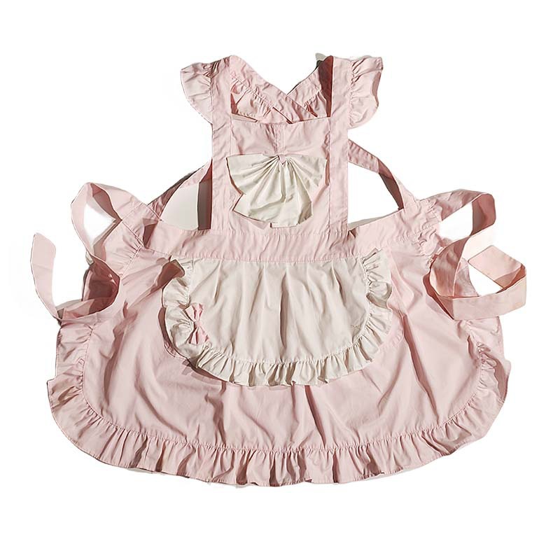 フリルエプロン可憐な大きめリボンと贅沢姫系