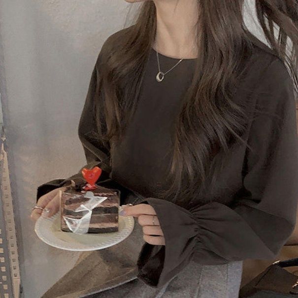 フリルブラウス 優美フリル袖ブラウス