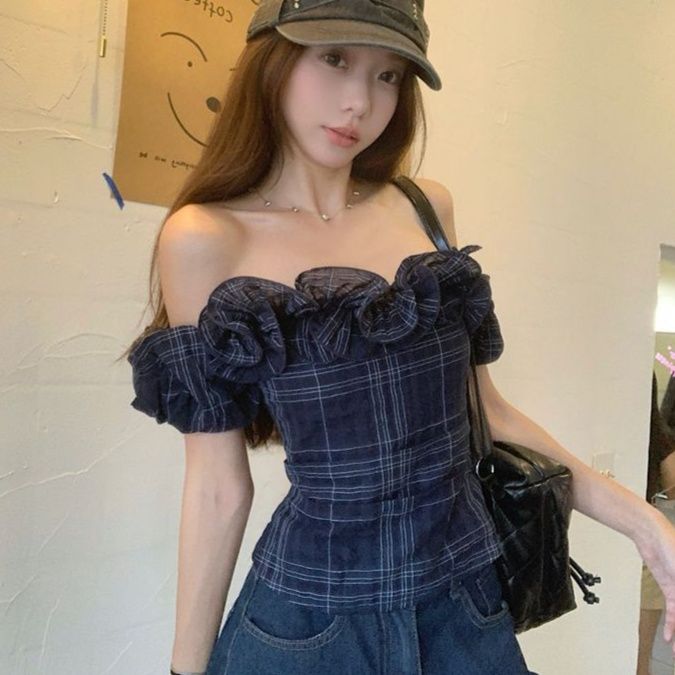 フリルブラウス 華やか波紋フリルオフショルダー