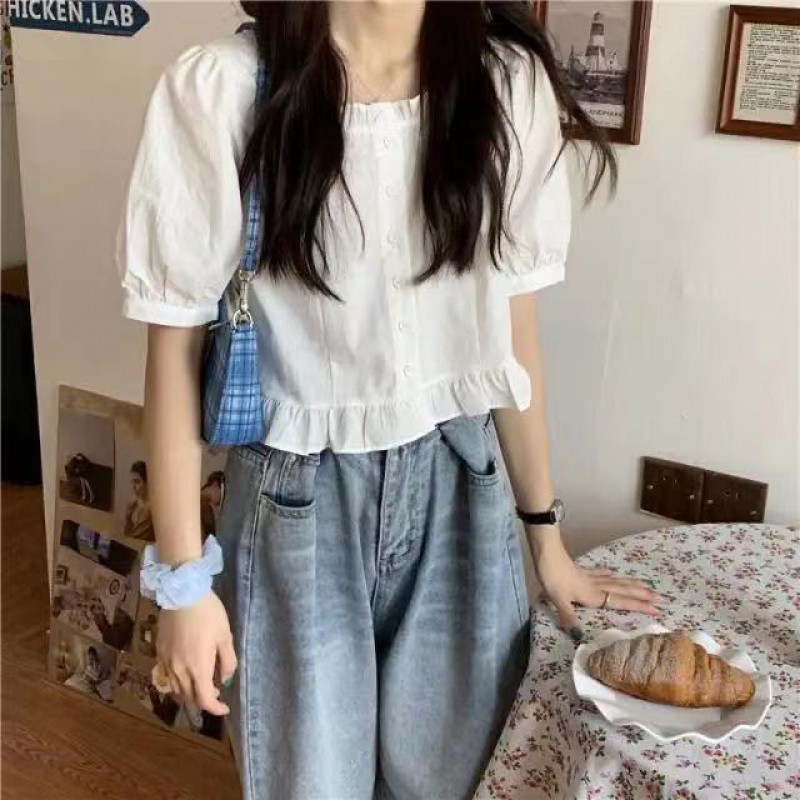 フリルブラウス ふんわり優美なフロントフリルブラウス
