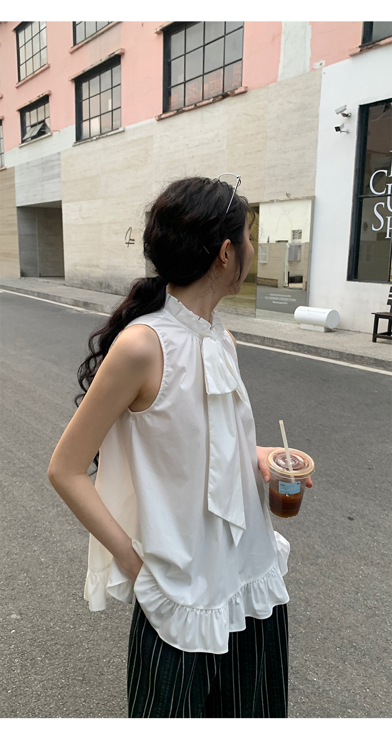 フリルブラウス ネックフリル付き優美ブラウス