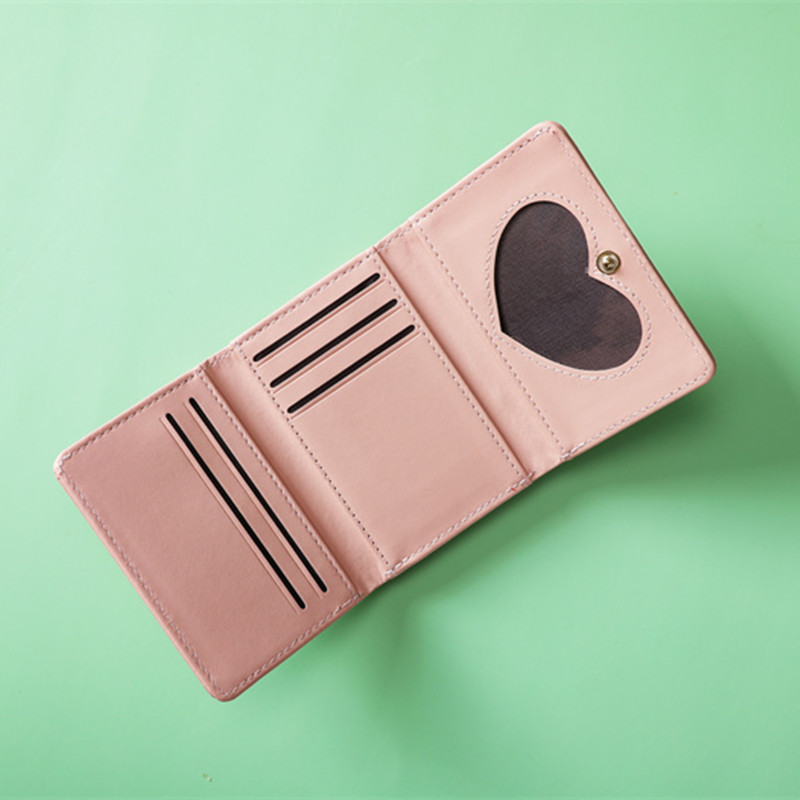 レディース二つ折り財布 くま刺繍デザインコンパクト二つ折り財布