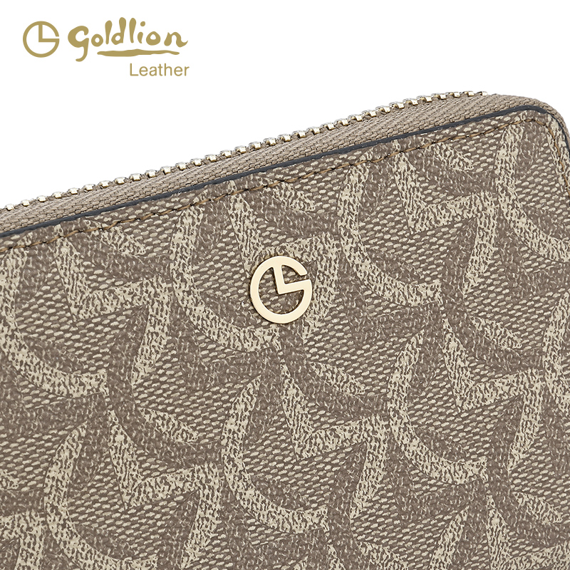 レディース二つ折り財布 キルティング模様ラウンドファスナー二つ折り財布