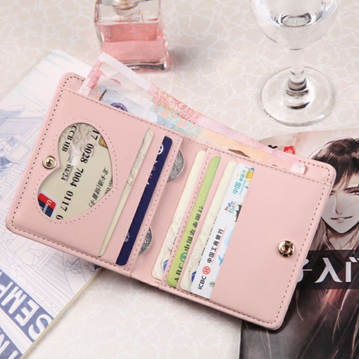 レディース二つ折り財布 コンパクト多機能二つ折り財布