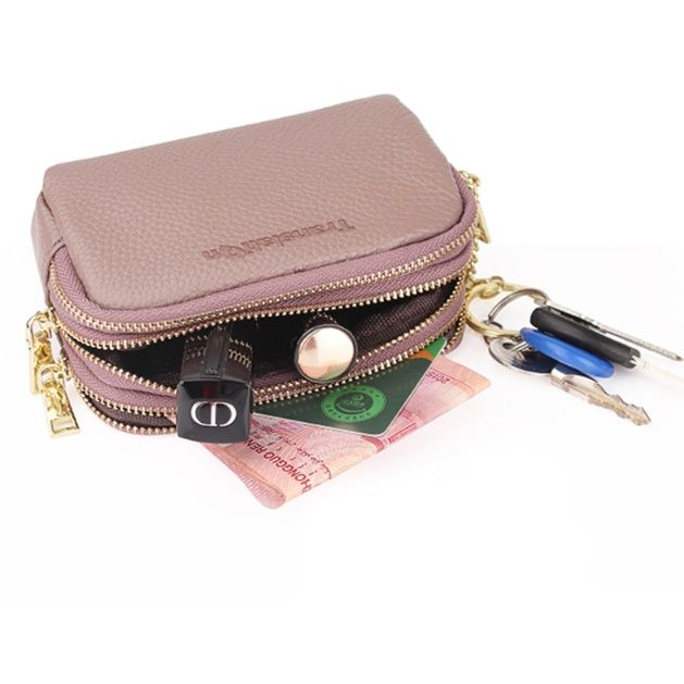 レディース二つ折り財布 多機能収納本革二つ折りミニ財布