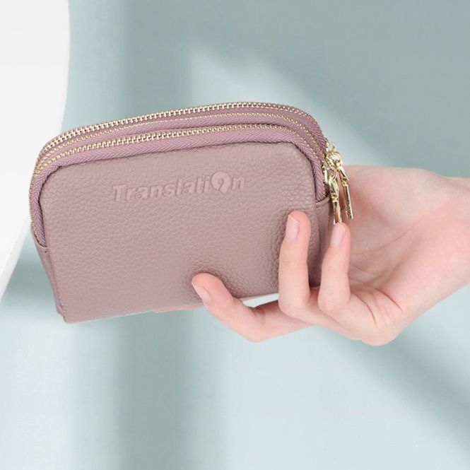 レディース二つ折り財布 多機能収納本革二つ折りミニ財布