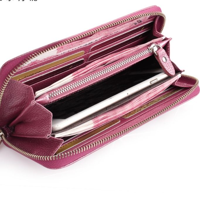 レディース二つ折り財布 多収納ラウンドファスナー二つ折り財布