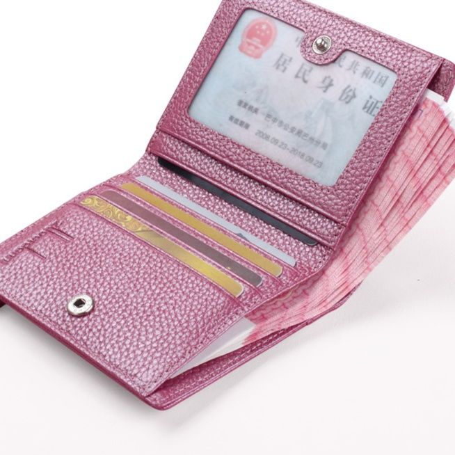 レディース二つ折り財布 本革型押しレザー多機能二つ折りミニ財布
