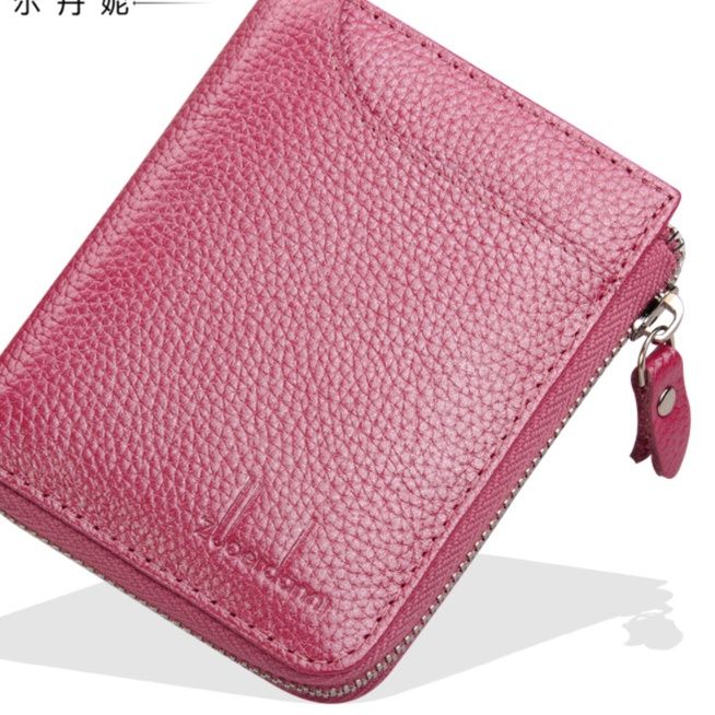 レディース二つ折り財布 型押しレザー多機能ラウンドファスナー二つ折り財布