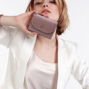 優美リボン 極薄レディース二つ折り財布