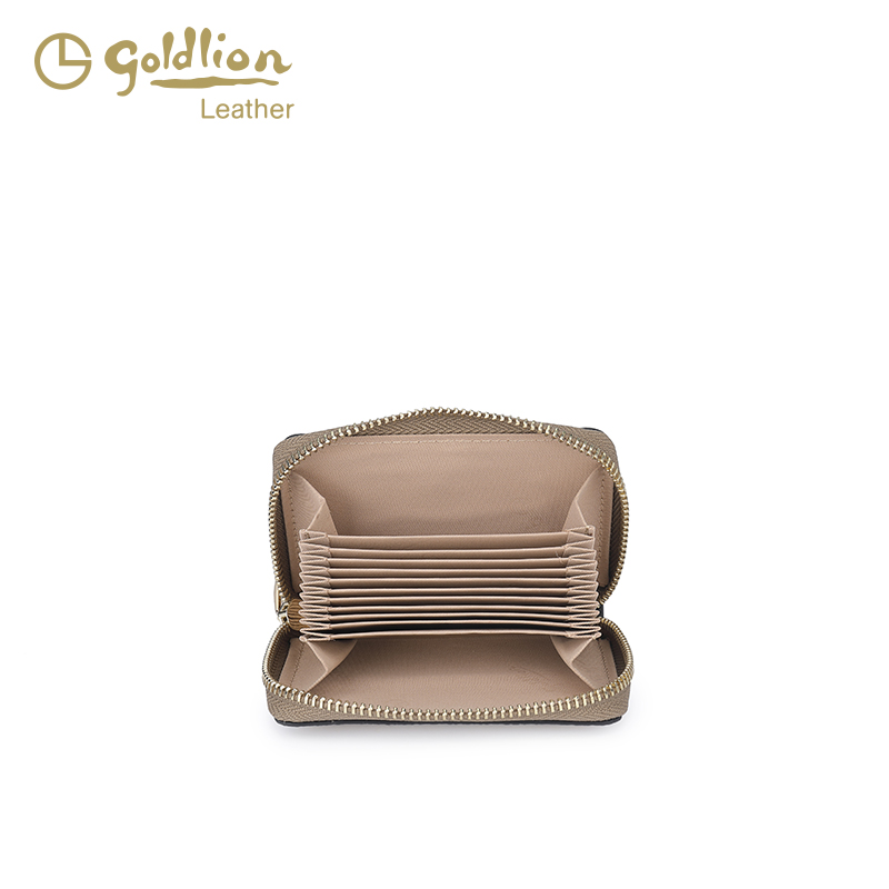 レディース二つ折り財布 キルティング模様ラウンドファスナー二つ折り財布