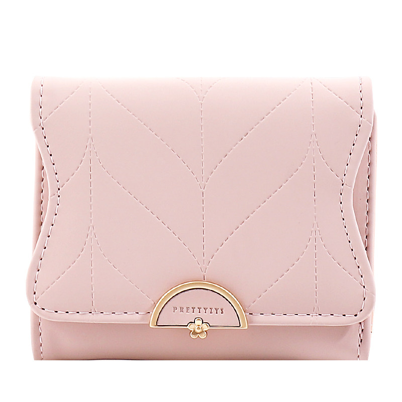 レディース二つ折り財布 幾何学模様キルティングステッチミニ二つ折り財布