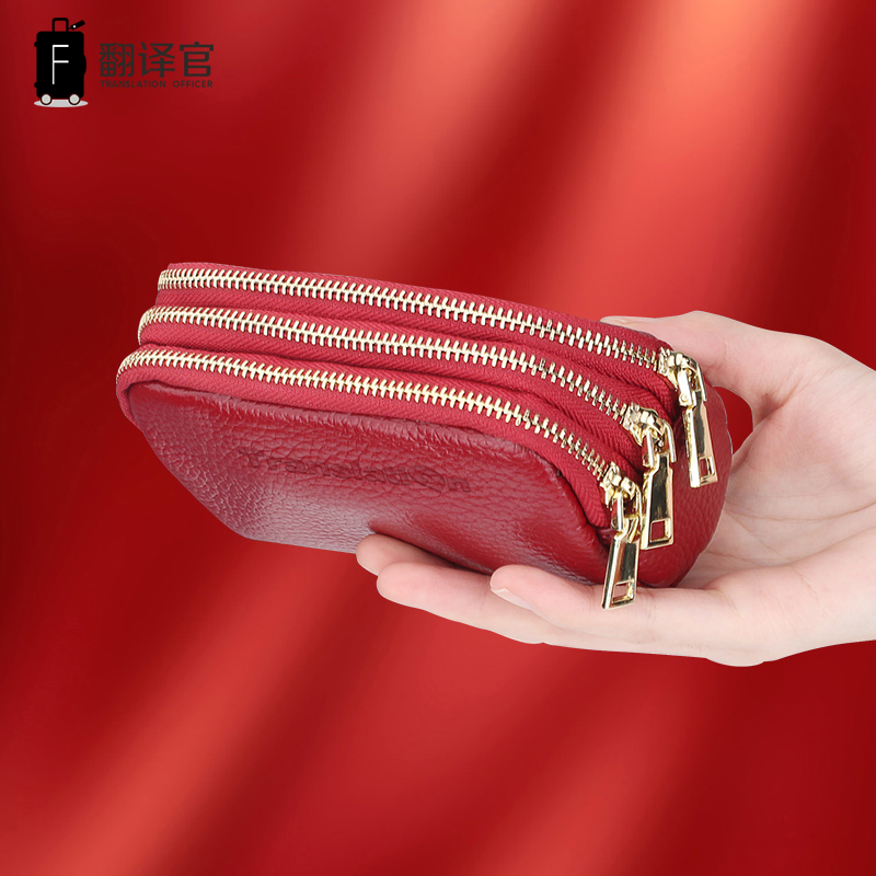 レディース二つ折り財布 多機能収納本革二つ折りミニ財布