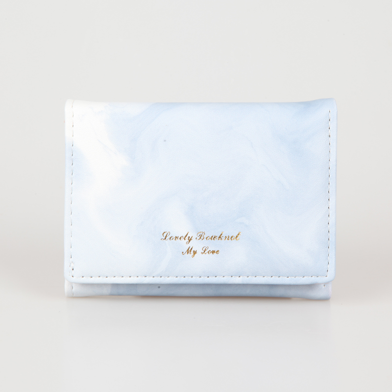 レディース二つ折り財布 大理石模様コンパクト三つ折り財布