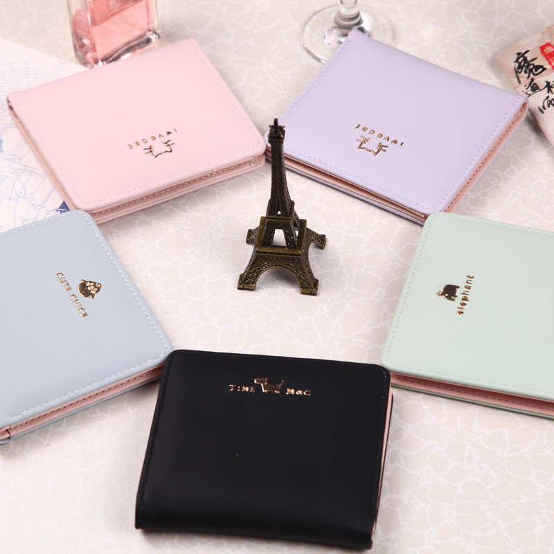 レディース二つ折り財布 星座刺繍レザーレディース二つ折り財布