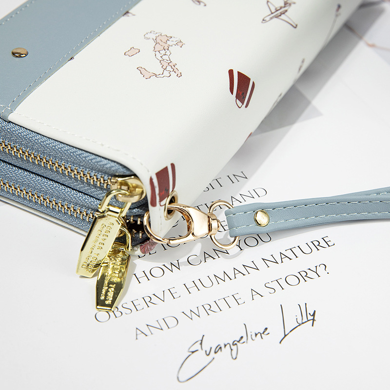 レディース二つ折り財布 可愛いプリント柄多機能レディース長財布