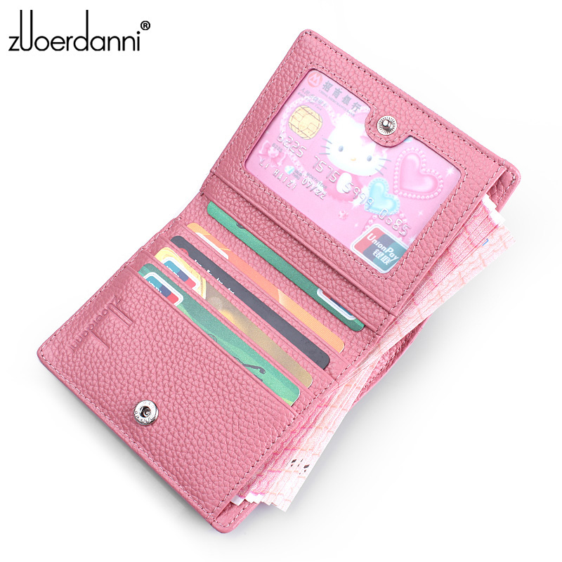 レディース二つ折り財布 タッセル付き本革二つ折りミニ財布