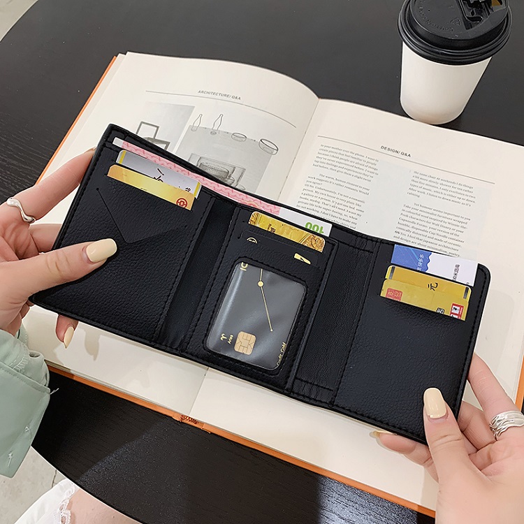 レディース二つ折り財布 千鳥格子柄パイピング二つ折り財布