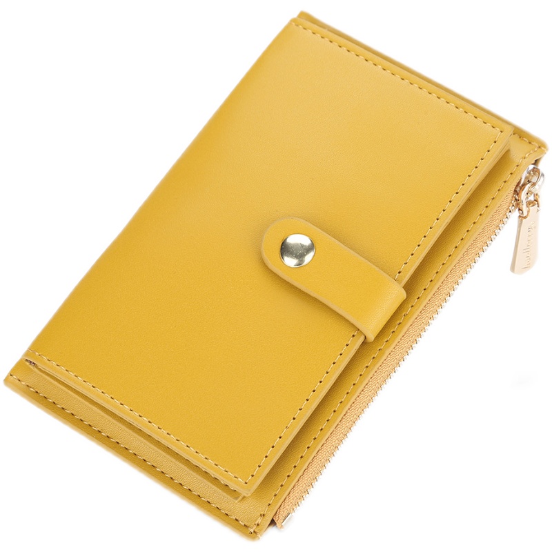 レディース二つ折り財布 スナップボタン付きファスナー小銭入れ二つ折り財布