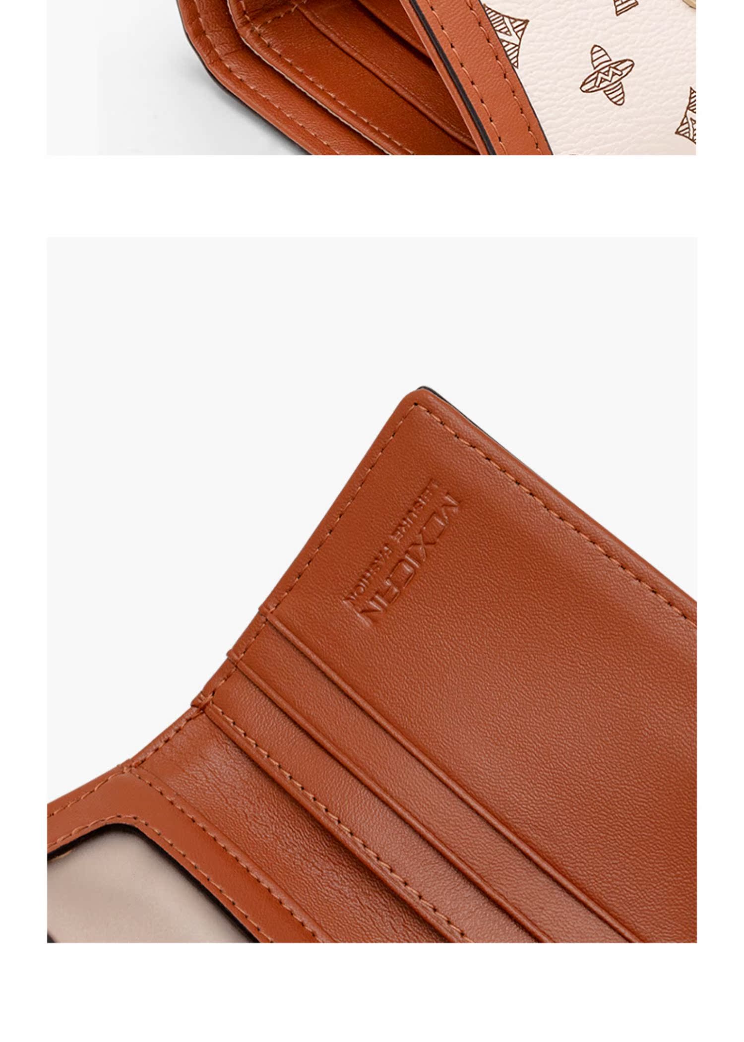 レディース二つ折り財布 花柄モノグラム金具付きレディース二つ折り財布