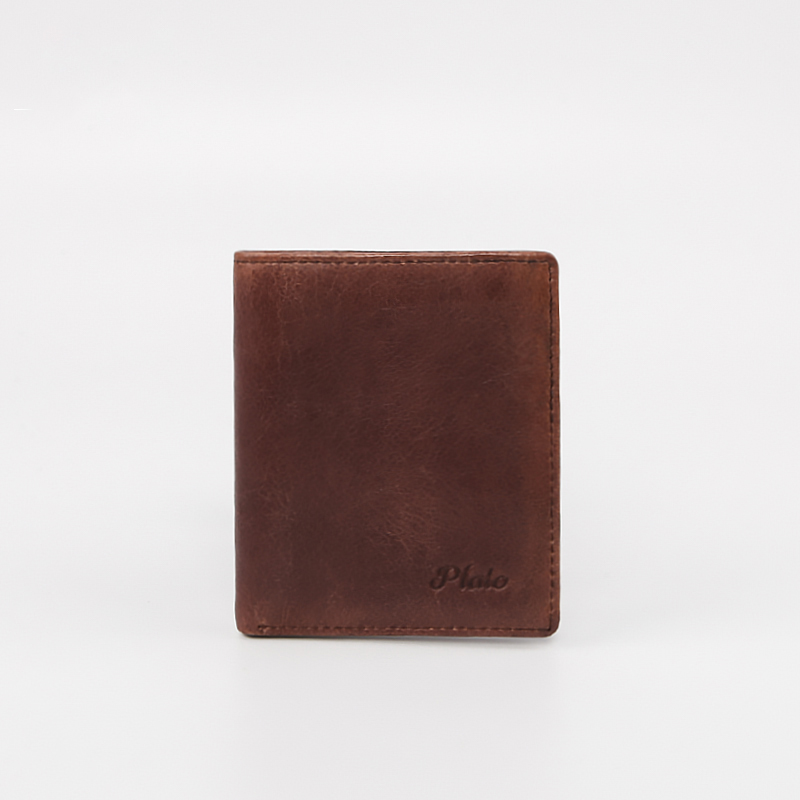 レディース二つ折り財布 本革仕立てシンプル二つ折りミニ財布