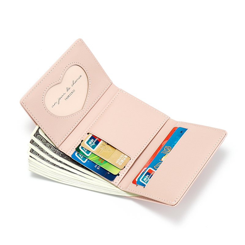 レディース二つ折り財布 小花柄刺繍のコンパクトレディース二つ折り財布