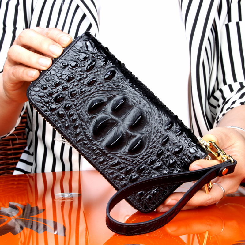 レディース二つ折り財布 本革鰐革調型押しレディース二つ折り財布