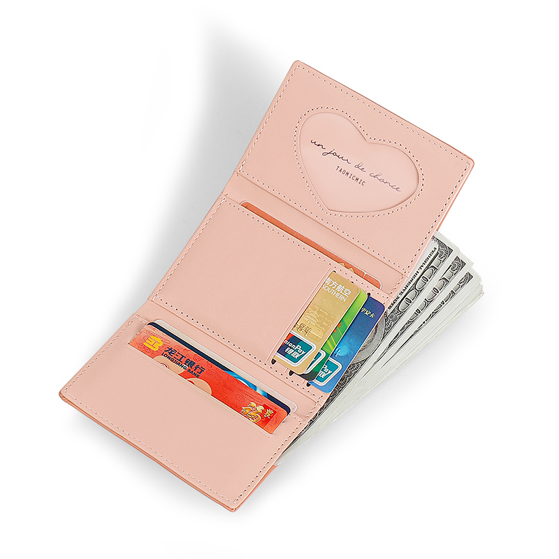 レディース二つ折り財布 リーフモチーフ留め具付き二つ折り財布