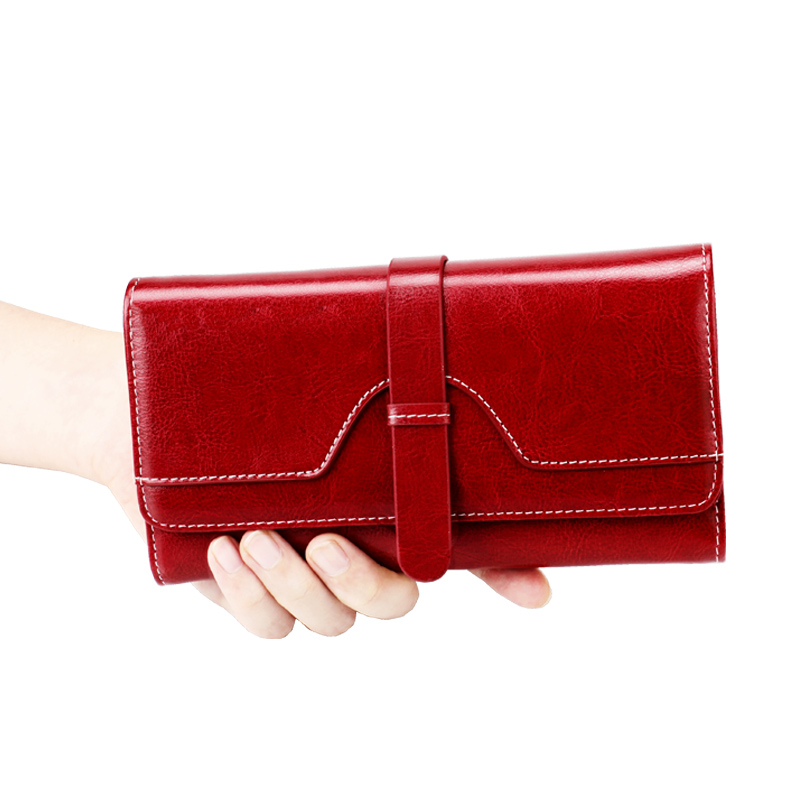 レディース二つ折り財布 上質本革ベルトデザイン二つ折り財布