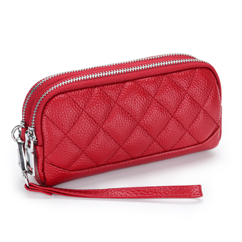 レディース二つ折り財布 キルティング柄本革レディース二つ折り財布