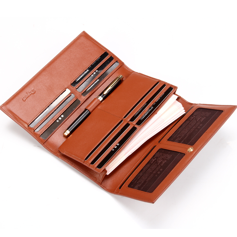 レディース二つ折り財布 上質本革多機能レディース二つ折り長財布