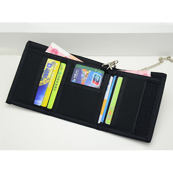 レディース二つ折り財布 多機能ファスナー付きナイロン二つ折り財布