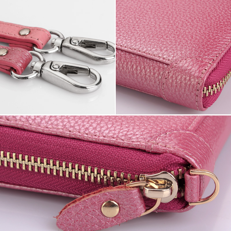 レディース二つ折り財布 多収納ラウンドファスナー二つ折り財布