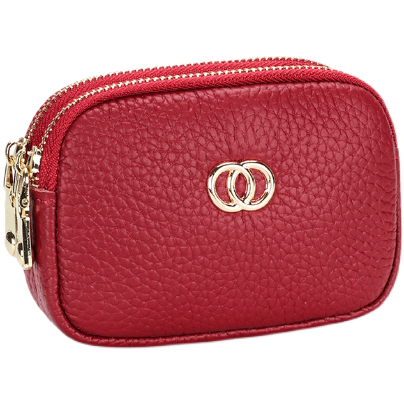 レディース二つ折り財布 上質な型押し合成皮革のコンパクト二つ折り財布