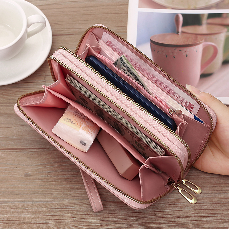 レディース二つ折り財布 エレガント型押し模様レディース長財布