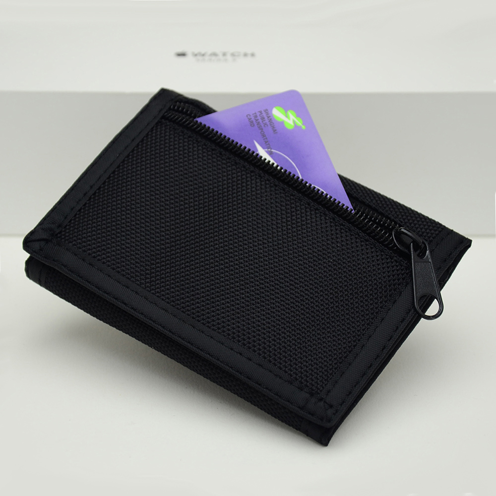 レディース二つ折り財布 多機能ファスナー付きナイロン二つ折り財布