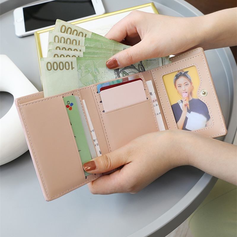 レディース二つ折り財布 パール金具付きキルティングがま口二つ折り財布