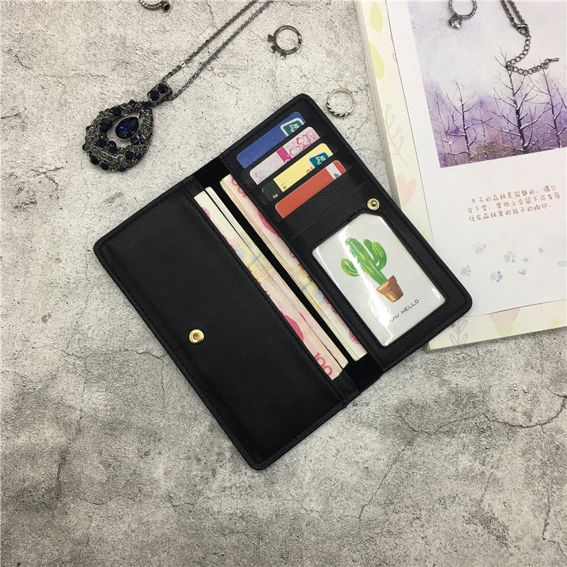 レディース二つ折り財布 上質レザー使用シンプルデザイン長財布タイプ