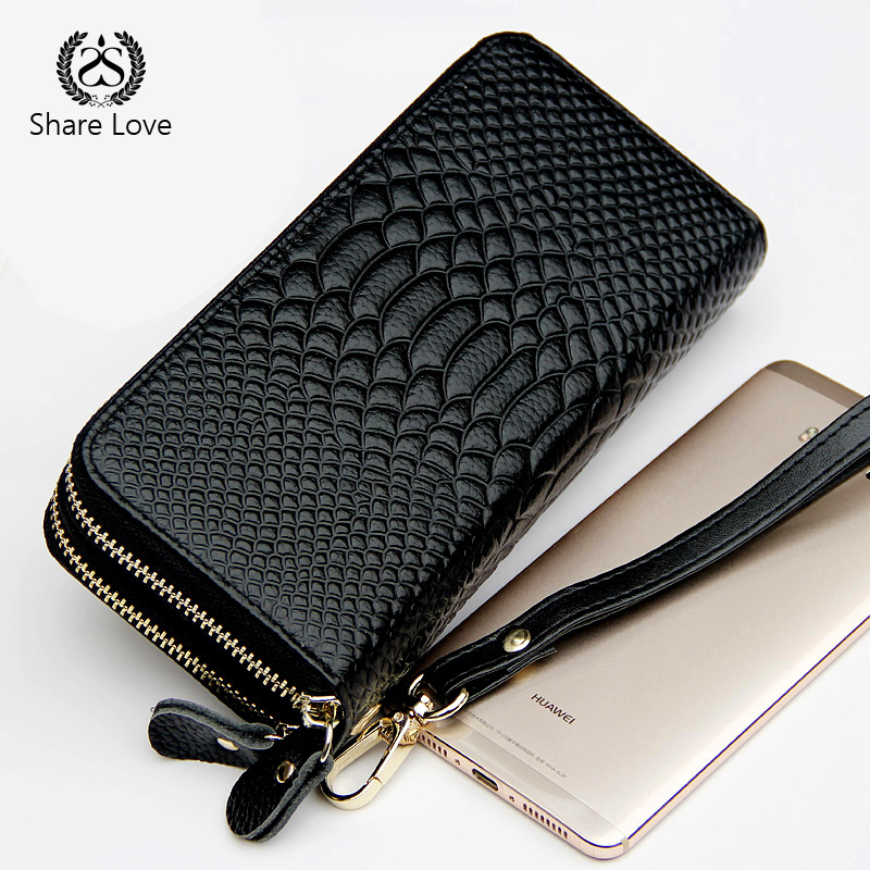 レディース二つ折り財布 クロコダイル型押し本革ラウンドファスナー長財布