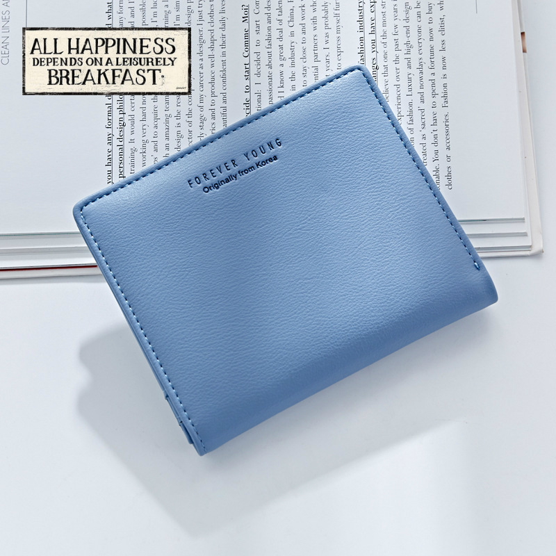 レディース二つ折り財布 上質合成皮革使用コンパクト二つ折り財布