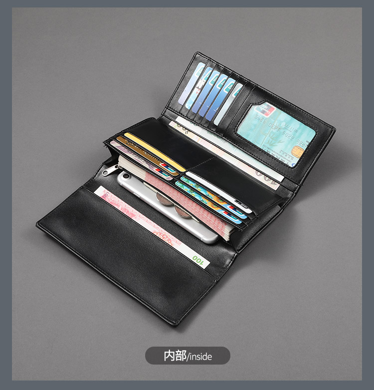 レディース二つ折り財布 薔薇刺繍レザー二つ折り長財布