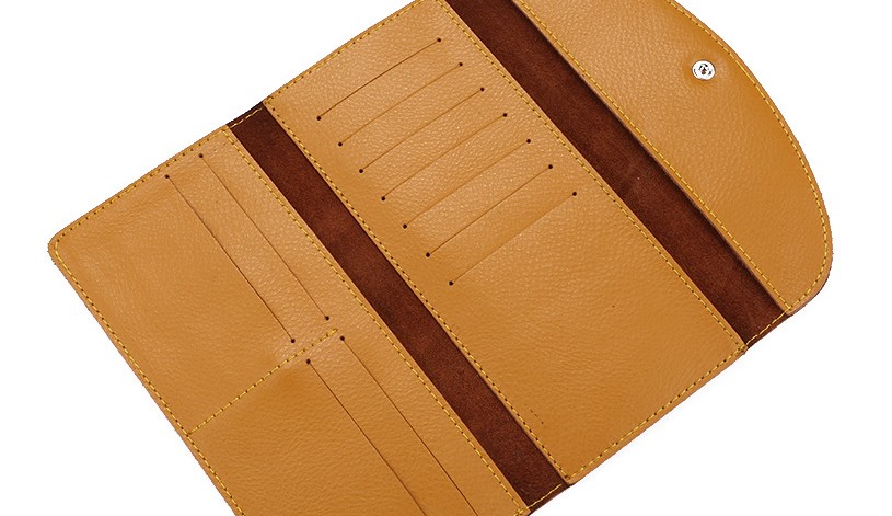 レディース二つ折り財布 上質レザー薄型二つ折り長財布