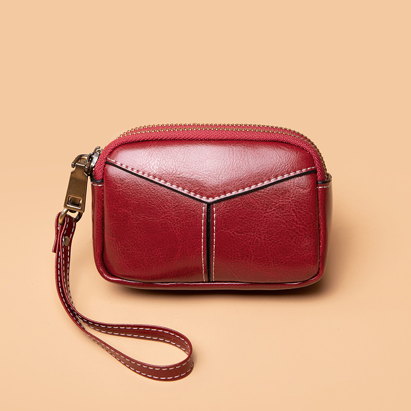 レディース二つ折り財布 本革仕立て多機能ラウンドファスナー小銭入れ付き財布