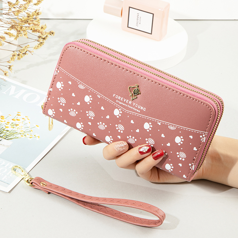 レディース二つ折り財布 可愛い肉球柄二つ折り財布